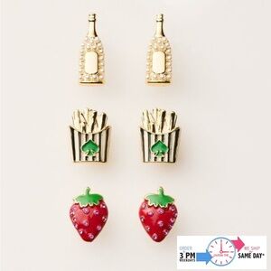Kate spade Earrings Set Strawberry champange Fries